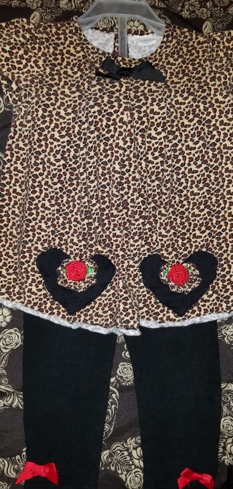 24/mo toddler girls animal print outfit